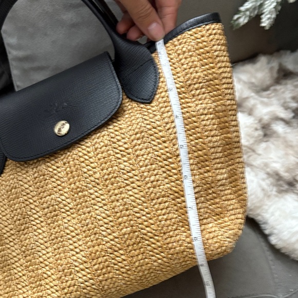 Longchamp Tan and Black Woven Tote - Picture 7 of 13